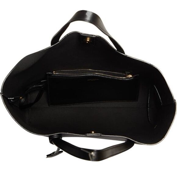 SAINT LAURENT North/South Leather Shopping Bag Tote w/ pouch - Picture 7 of 16